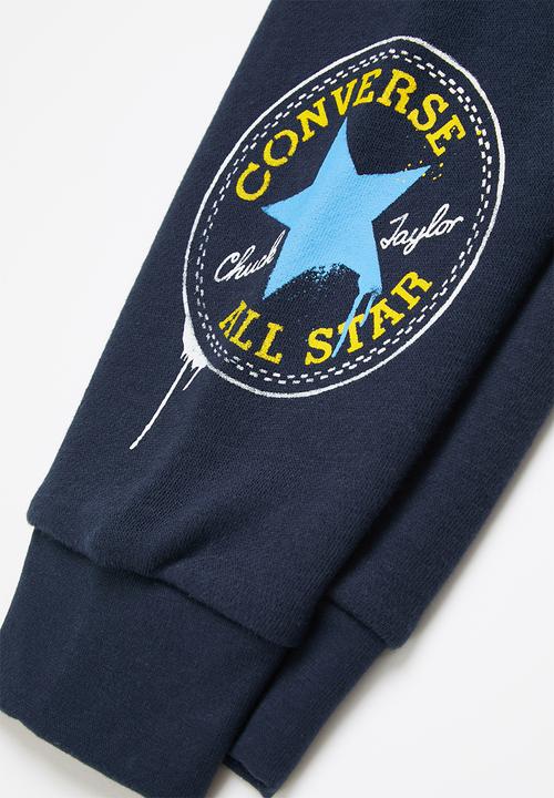 Converse - Cnvb long sleeve tee & jogger set - grey & navy 