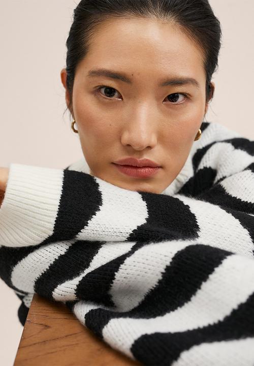 MANGO - Sweater behia - black & white