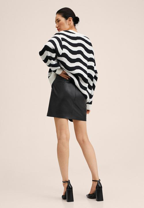 MANGO - Sweater behia - black & white