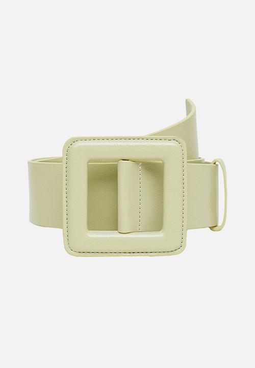 MANGO - Square buckle belt - lime