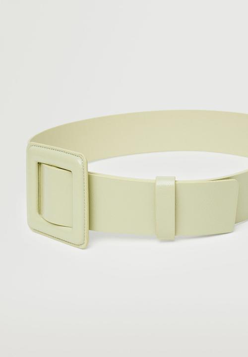 MANGO - Square buckle belt - lime
