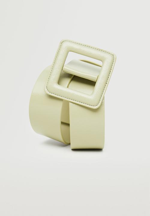 MANGO - Square buckle belt - lime