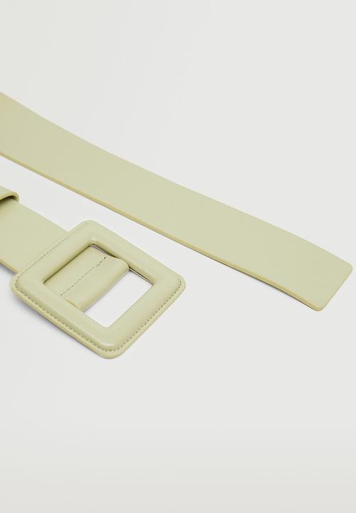 MANGO - Square buckle belt - lime