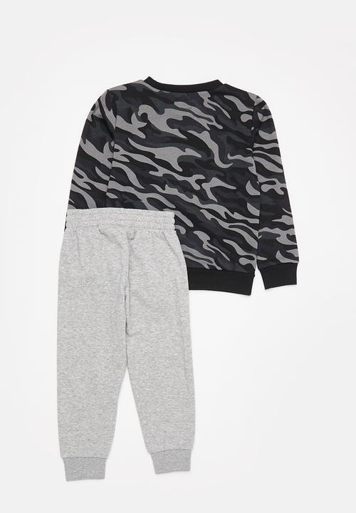 Converse - Cnvb camo crew jogger set - grey & black