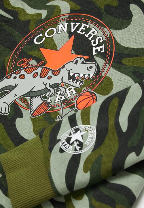 Converse - Cnvb camo crew jogger set - black & green
