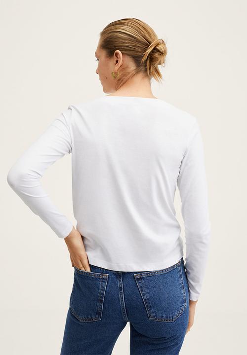 MANGO - T-shirt saco2 - white