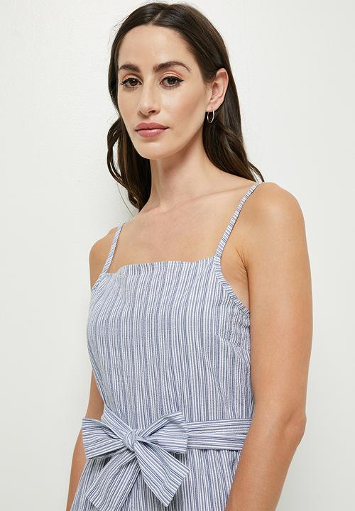 edit - Cotton highneck jumpsuit - blue 