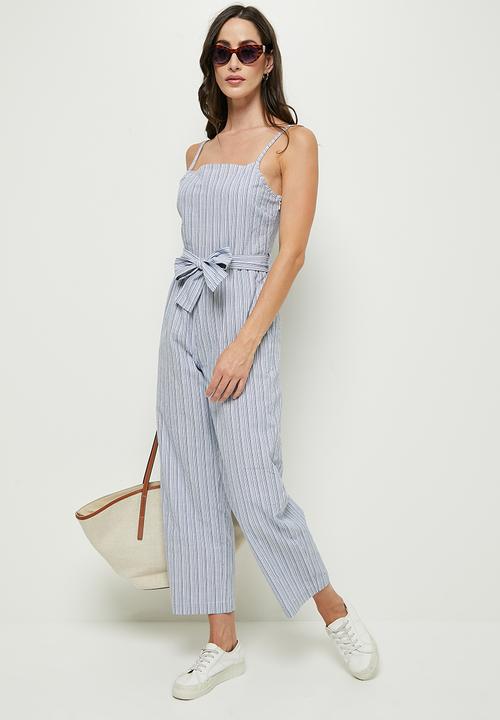 edit - Cotton highneck jumpsuit - blue 