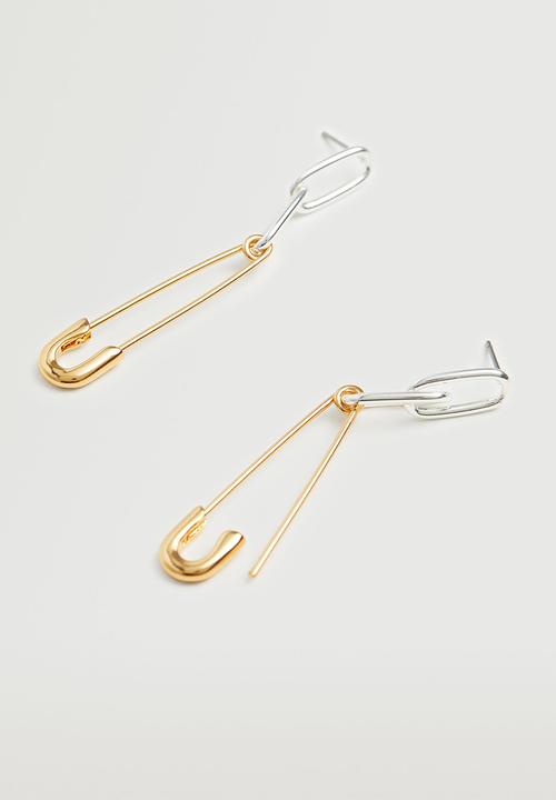 MANGO - Mixed pendant earrings - gold