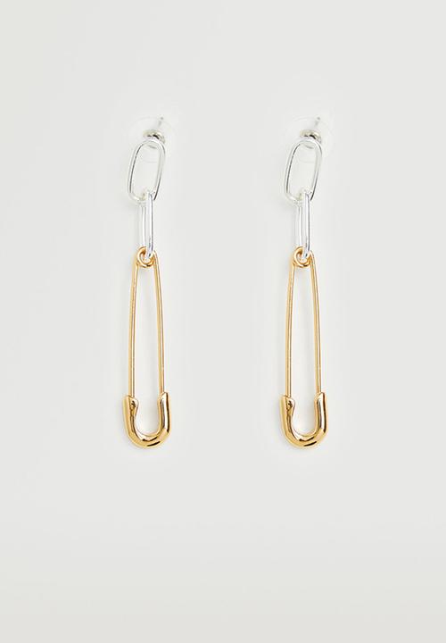 MANGO - Mixed pendant earrings - gold