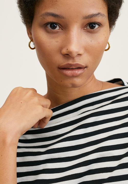 MANGO - T-shirt saco2 - black & white 