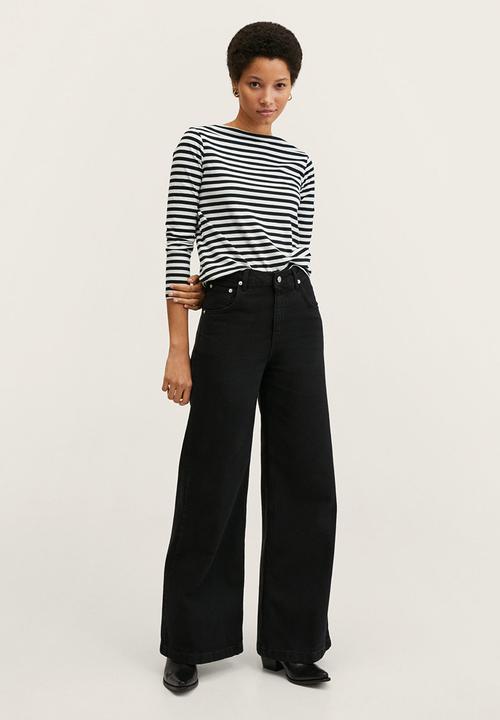 MANGO - T-shirt saco2 - black & white 