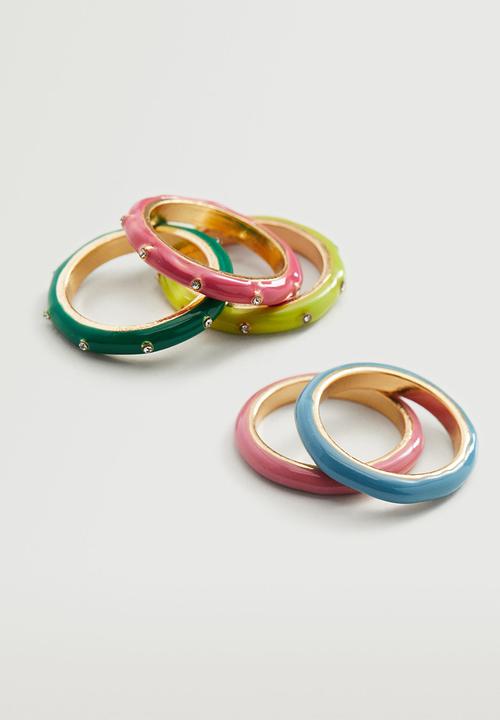 MANGO - Set of 5 combined rings - gold