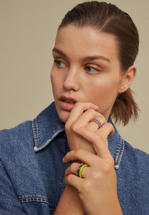 MANGO - Set of 5 combined rings - gold
