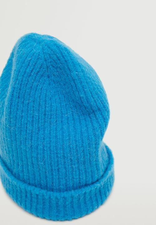 MANGO - Ribbed knit beanie - blue