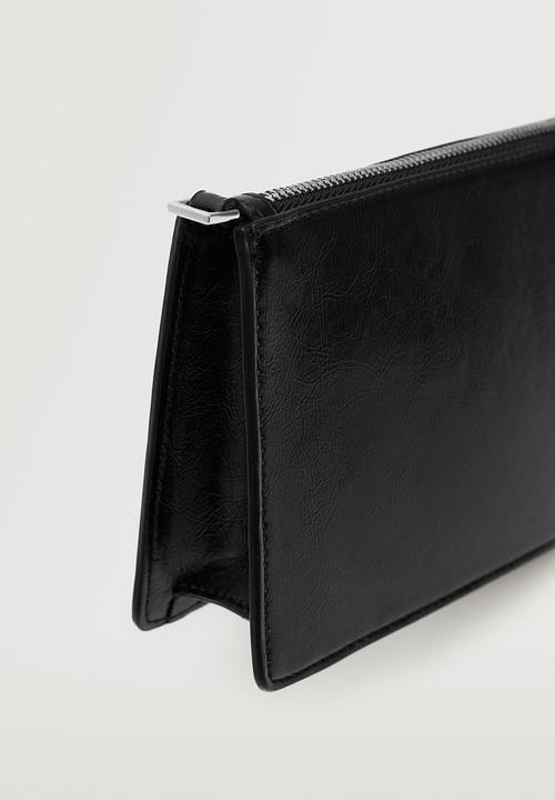 MANGO - Glossy baguette bag - black