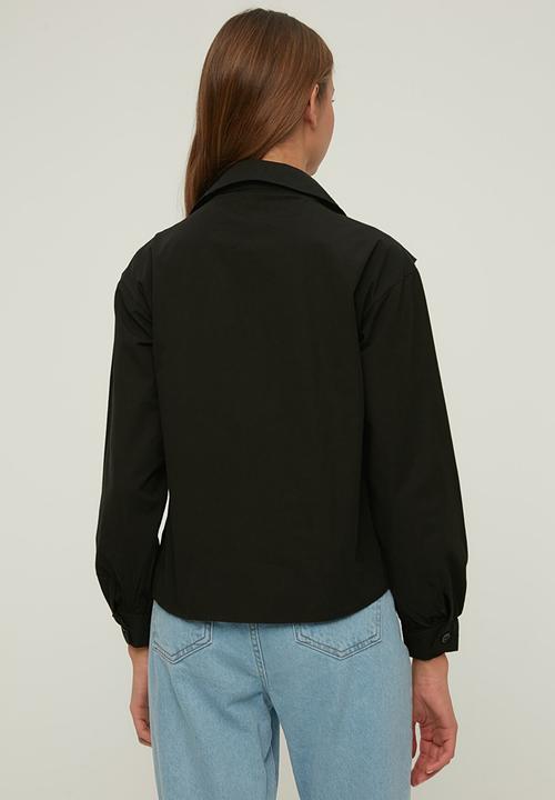 Trendyol - Rib detailed shirt - black