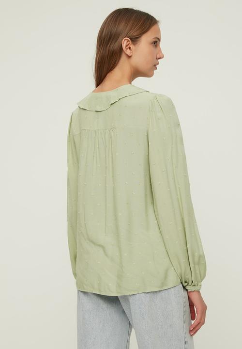 Trendyol - Collar detailed shirt - green