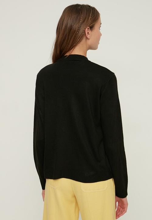 Trendyol - Print detailed knitwear sweater - black