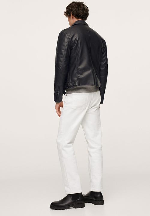 MANGO - Zuko Faux-leather biker jacket  - black
