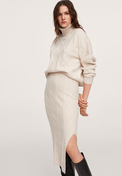 MANGO - Skirt camill - light beige