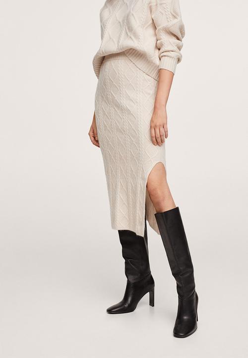 MANGO - Skirt camill - light beige