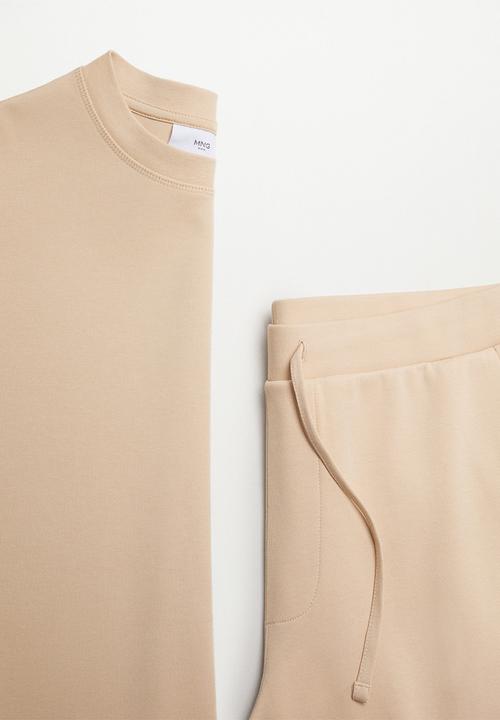 MANGO - Firosp Cotton jogger-style trouser  - light beige