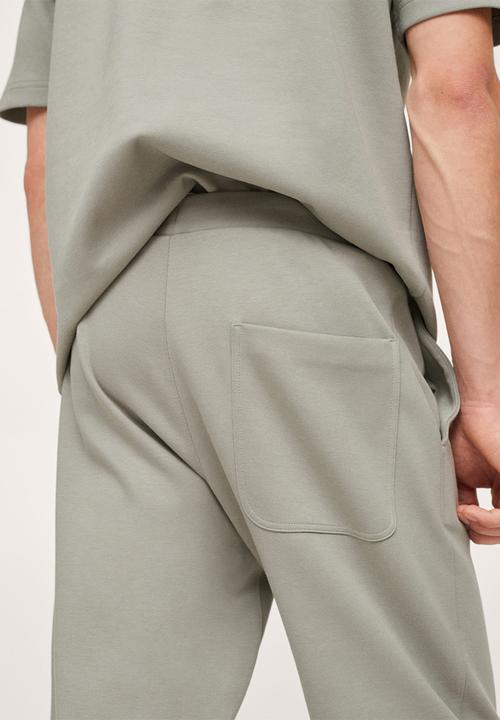 MANGO - Firosp Cotton jogger-style trouser - green