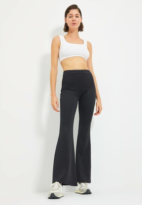 Trendyol - Flare knitted trousers - black