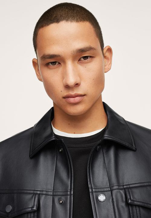 MANGO - Blas Faux-leather Jacket  - black