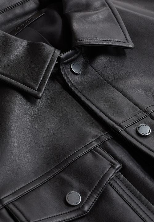 MANGO - Blas Faux-leather Jacket  - black