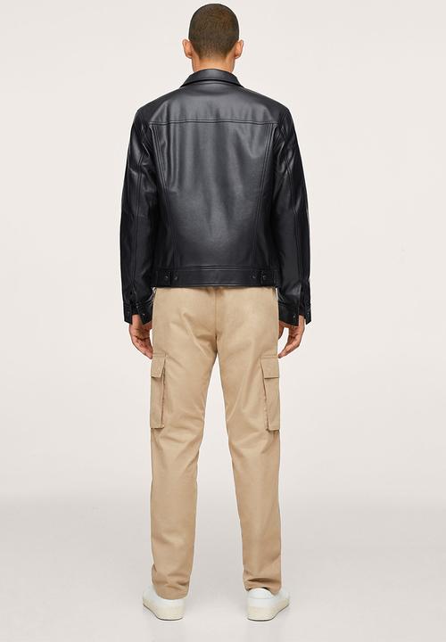 MANGO - Blas Faux-leather Jacket  - black