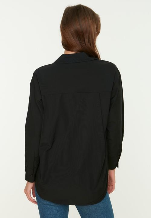 Trendyol - Boyfriend shirt - black