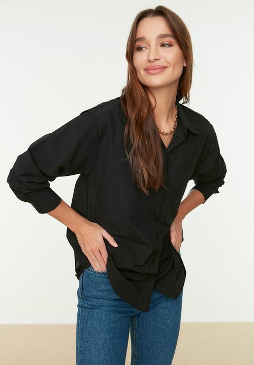Trendyol - Boyfriend shirt - black