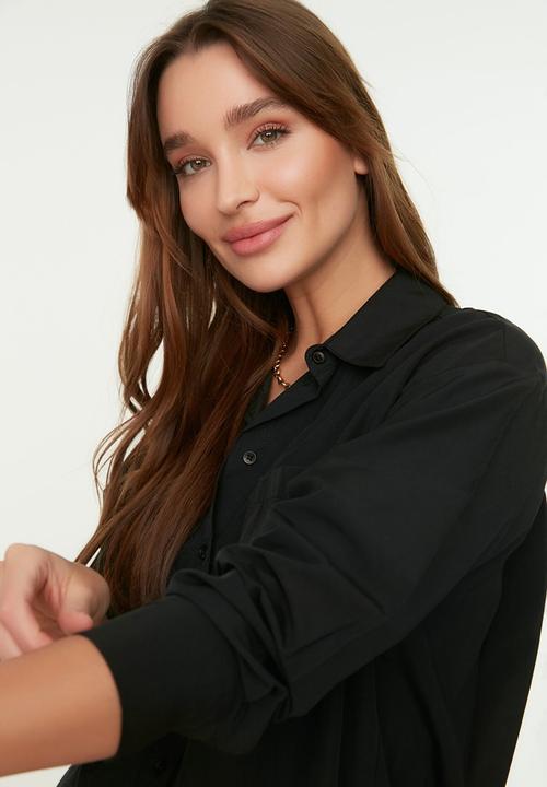 Trendyol - Boyfriend shirt - black