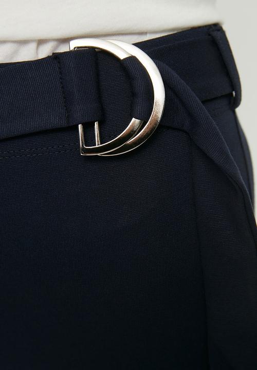 Trendyol - Belted knitted trousers - navy