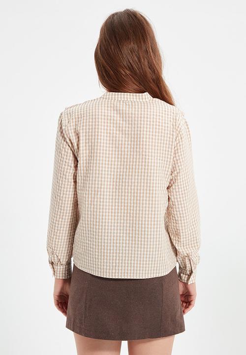 Trendyol - Standing collar shirt - stone