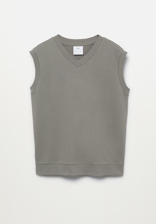 MANGO - Tamariu V-neck Sweatshirt Vest - grey