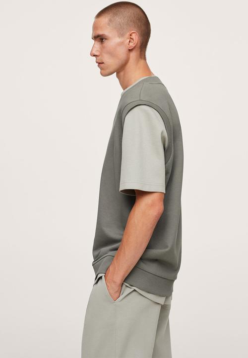 MANGO - Tamariu V-neck Sweatshirt Vest - grey