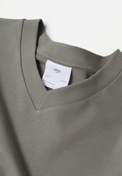 MANGO - Tamariu V-neck Sweatshirt Vest - grey