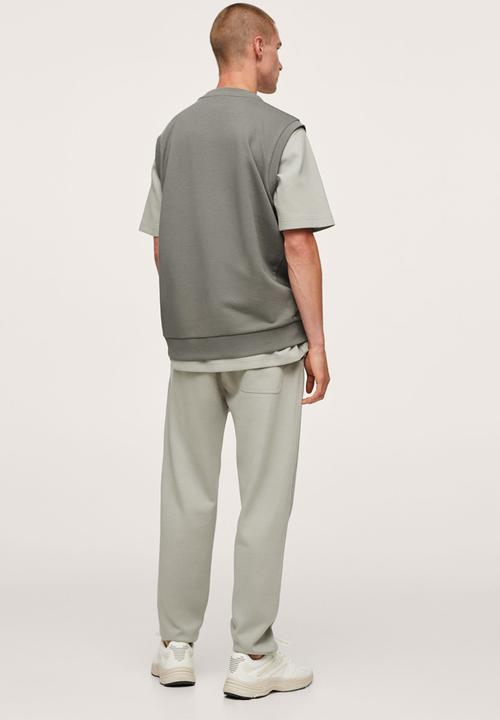 MANGO - Tamariu V-neck Sweatshirt Vest - grey
