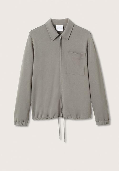 MANGO - Crucero Zipper cotton Sweatshirt - grey