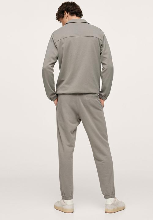 MANGO - Crucero Zipper cotton Sweatshirt - grey