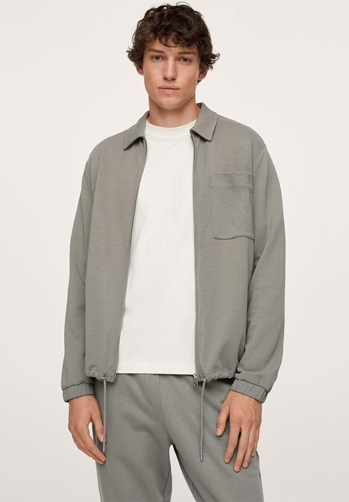 MANGO - Crucero Zipper cotton Sweatshirt - grey