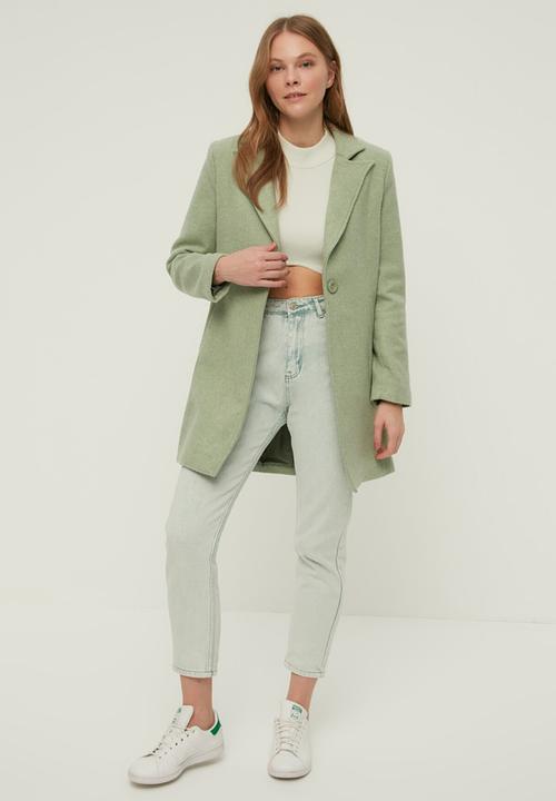 Trendyol - Front buttoned wool cachet coat - khaki