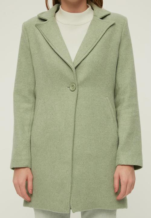Trendyol - Front buttoned wool cachet coat - khaki