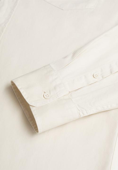 MANGO - Lumiere Regular fit pocket cotton Shirt- ecru