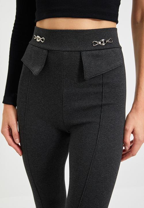 Trendyol - Knitted leggings - anthracite