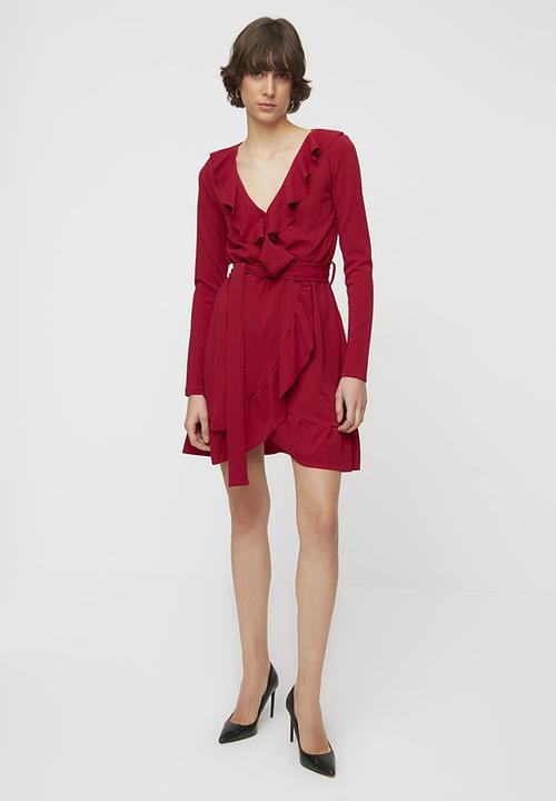 Trendyol - Mini knitted dress  - burgundy