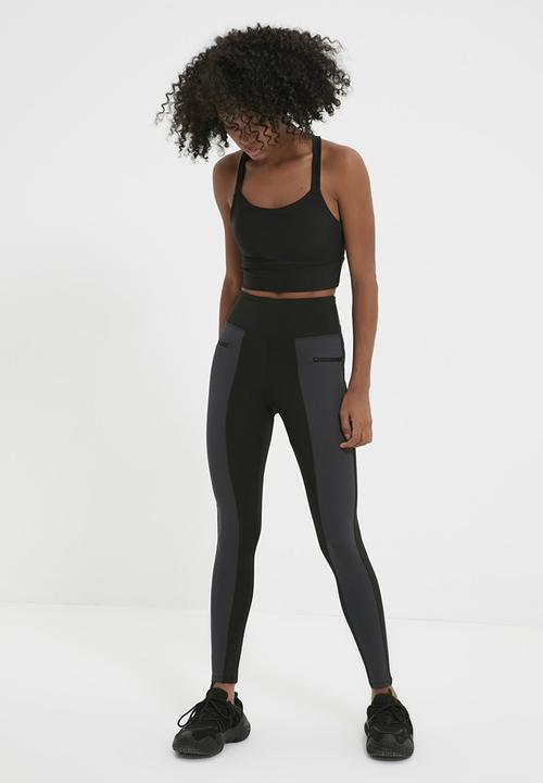 Trendyol - Color block sports leggings - black
